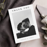 Simple Minimalist Wedding Photo Thank You Card<br><div class="desc">This Simple Minimalist Wedding Photo Thank You Card featuring a black and white personalised photo with elegant typography. The minimalist theme and elegant typography create a chic and timeless look.</div>