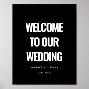 Simple minimalist wedding poster