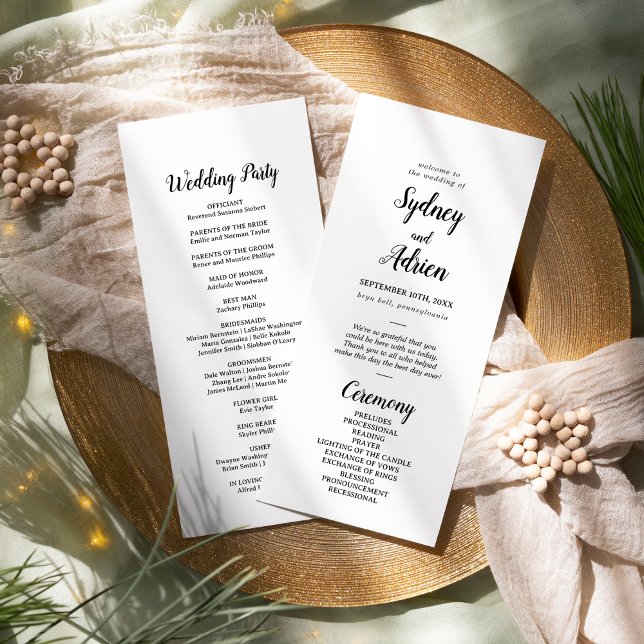 Simple Minimalist Wedding Program (Creator Uploaded)