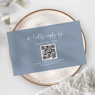 Simple Minimalist Wedding QR Online RSVP Cards