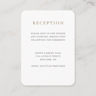 Simple Minimalist Wedding Reception Card