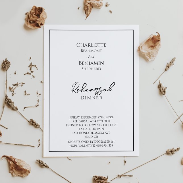 Simple Minimalist Wedding Rehearsal Dinner Invitation (Creator Uploaded)