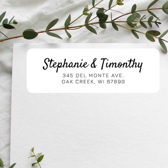 Simple Minimalist Wedding Return Address Label (Effortlessly manage wedding correspondence with our simple return labels, ensuring seamless mailing.)