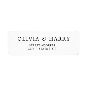 Simple Minimalist Wedding Return Address Label