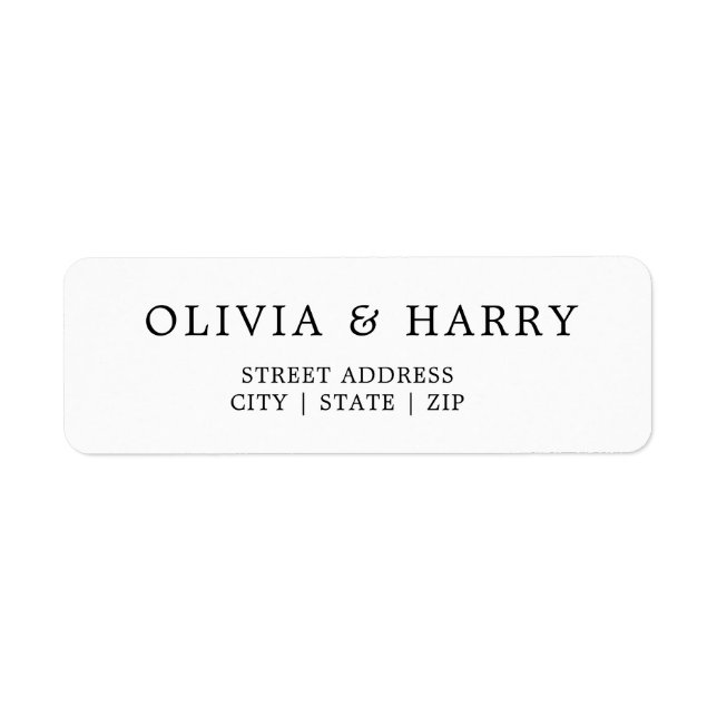 Simple Minimalist Wedding Return Address Label (Front)
