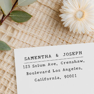 Simple Minimalist Wedding Return Address Self-inking Stamp