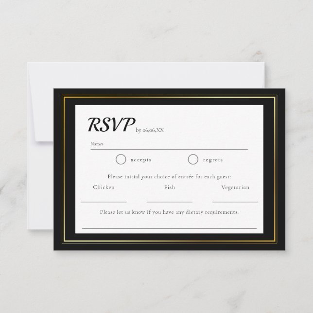 Simple Minimalist Wedding RSVP (Front)