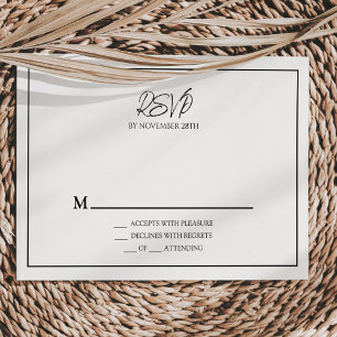 Simple Minimalist Wedding RSVP Response Card