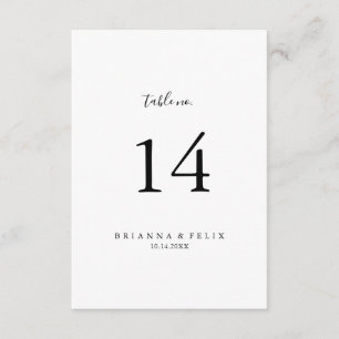 Simple Minimalist Wedding Table Number