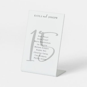 Simple Minimalist Wedding Table Number 15 Pedestal Sign