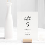 Simple Minimalist Wedding Table Number Card<br><div class="desc">This simple minimalist wedding table number card is perfect for your elegant modern wedding. This design features black simple script on a neutral bright white background to match your classic traditional wedding or minimalist boho wedding in the spring, summer, fall, or winter. Please feel free to reach out to us...</div>