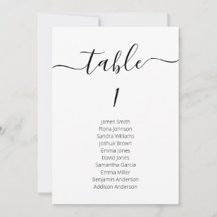 Simple Minimalist Wedding Table Seating Card