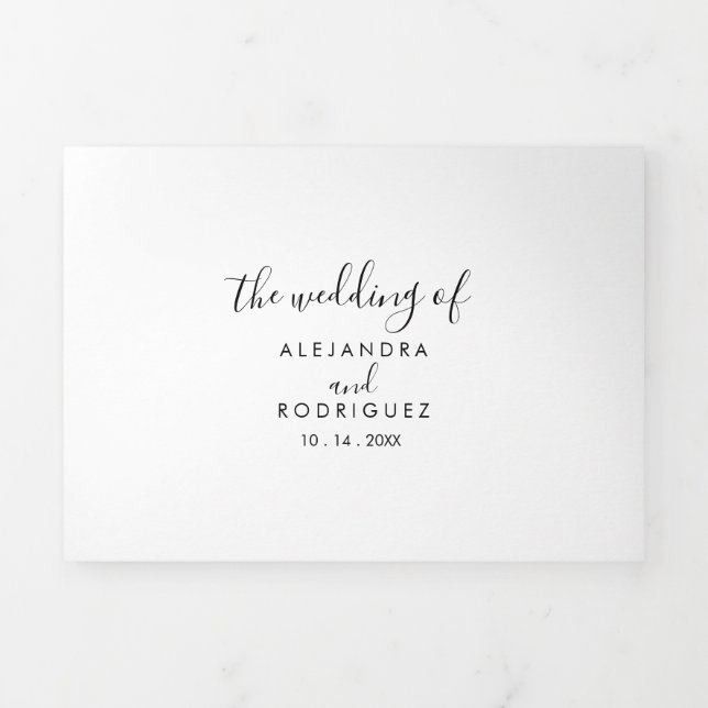 Simple Minimalist Wedding Tri-Fold Invitation (Cover)