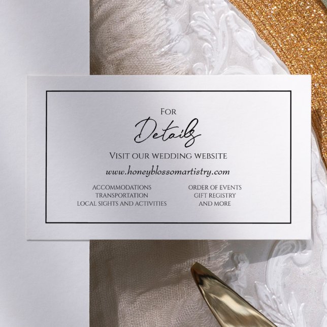 Simple Minimalist Wedding Website Details Enclosure Card (Creator Uploaded)