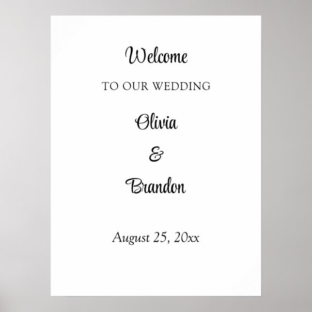Simple Minimalist Wedding Welcome Poster (Front)