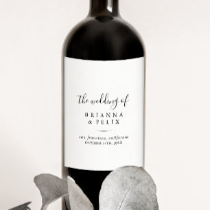 Simple Minimalist Wedding Wine Labels