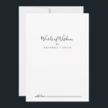 Simple Minimalist Wedding Words of Wisdom Advice Card<br><div class="desc">This simple minimalist wedding words of wisdom advice card is perfect for a modern wedding. The simple and elegant design features classic and fancy script typography in black and white. These cards are perfect for a wedding, bridal shower, baby shower, graduation party & more. Personalise the cards with the names...</div>