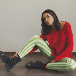 Simple Minimalist Whimsical Cute Green Striped  Leggings<br><div class="desc">This design features simple minimalist green stripe whimsical leggings with a simplistic green simple festive, an adorable whimsy whimsical, a creative simple minimalist classic, a Christmas holiday yoga pants, creative cute whimsical design, a Christmas holiday clothing pants, two-toned whimsical cute stripes, green striped striped stripe design, festive cute holiday style...</div>