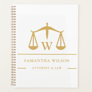 Simple Minimalist White and Bold Attorney Planner