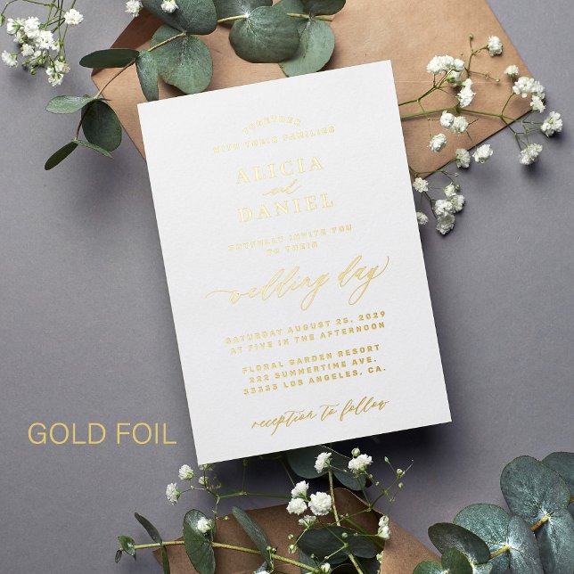 Simple minimalist white and gold elegant wedding (Creator Uploaded)