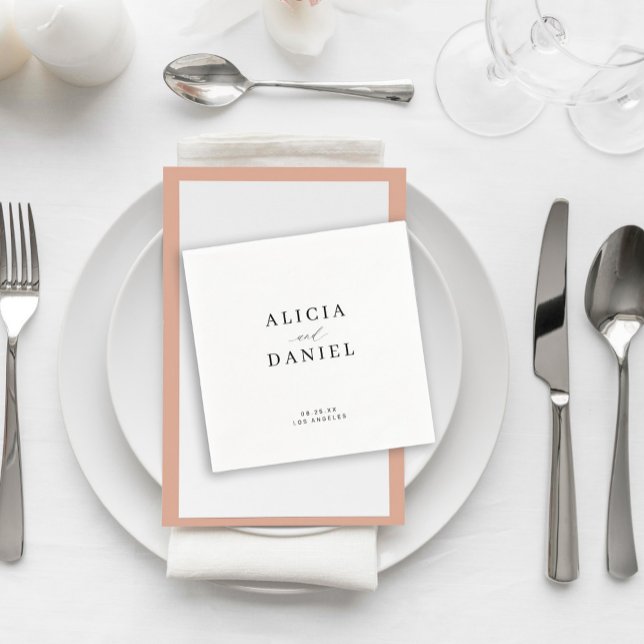 Simple minimalist white black elegant wedding napkin (Creator Uploaded)