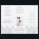 Simple Minimalist Wildflower boho Wedding Program<br><div class="desc">Simple Minimalist Elegant Dusty Blue Periwinkle Modern Wedding program card with wildflowers. Please find more matching designs and variations from my store. And feel free to contact me for further customisation or matching items.</div>