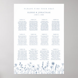 Simple Minimalist Wildflower Wedding Seating Chart
