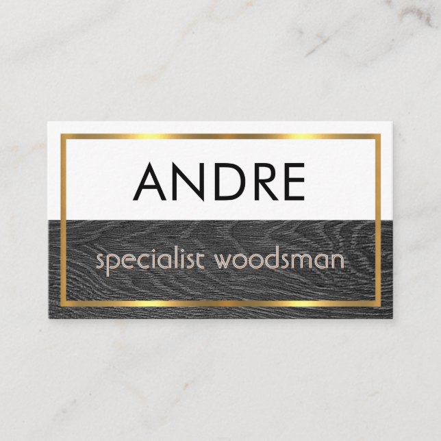 Simple Minimalist Wood Timber Carpentry Business Card (Front)