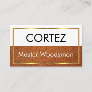 Simple Minimalist Wood Timber Carpentry Business Card