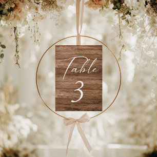 Simple Minimalist Wooden Table Number Card