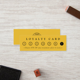 Simple Minimalist Yellow Black Business Logo Salon Loyalty Card