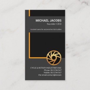 Simple Minimalist Yellow Border Frame CEO Founder Business Card