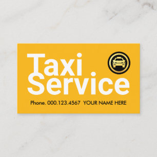 Simple Minimalist Yellow Taxi Car Business Card