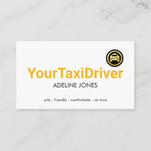 Simple Minimalist Yellow Taxi Drive Business Card