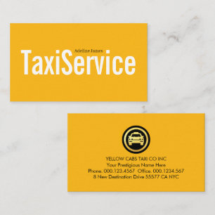 Simple Minimalist Yellow Taxi Drive Business Card