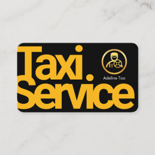 Simple Minimalist Yellow Taxi Service Business Card