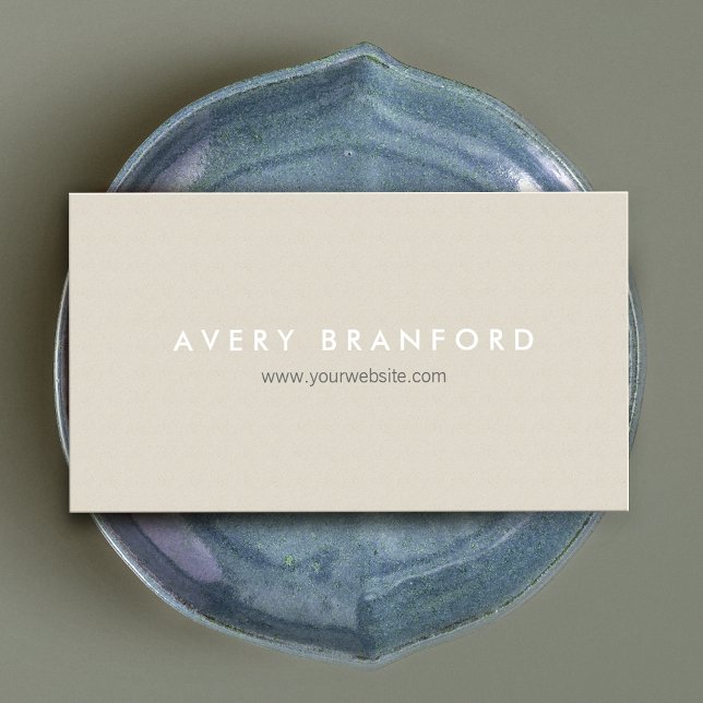 Simple Minimalistic Beige Modern Elegant Business Card (Creator Uploaded)