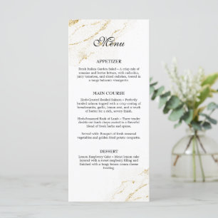 Simple Minimalistic Black and White Gold Wedding  Menu