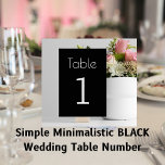 Simple Minimalistic BLACK Wedding Table Number<br><div class="desc">A simple noir design for the minimalist. You can change the font & colours by pressing the Customise tab. You can edit the number for how many tables you need ie. 1, 2, 3, 4,  etc.. Message us if you need assistance,  we're happy to help.</div>