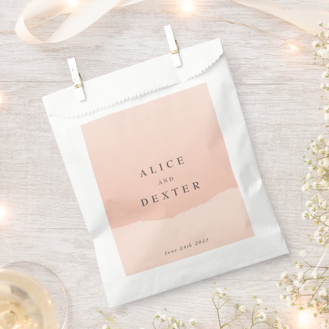 Simple Minimalistic Blush Colourful Wedding Favour Bag (Clipped)