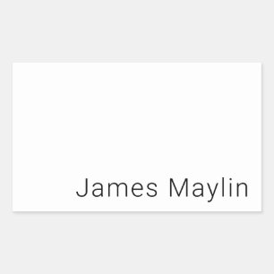 Simple Minimalistic Editable Name or other Text Rectangular Sticker