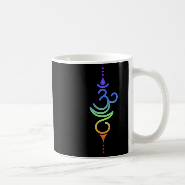 Simple Minimalistic Flower Om Yoga  Coffee Mug (Right)