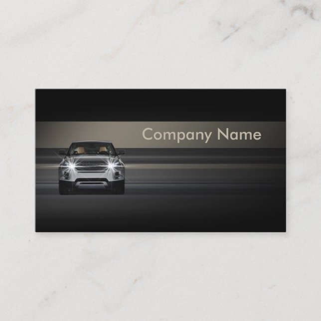 Simple Minimalistic Line Car Business Card (Front)
