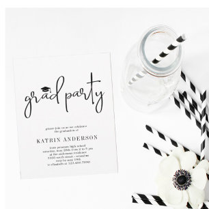 Simple Minimalistic Modern Graduation Invitation