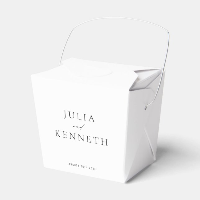 Simple Minimalistic Neutral Custom Wedding Favour Box (Front Side)