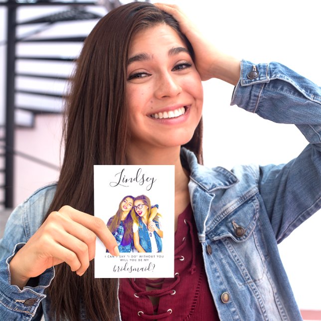 Simple Minimalistic Photo Bridesmaid Invitation (Creator Uploaded)