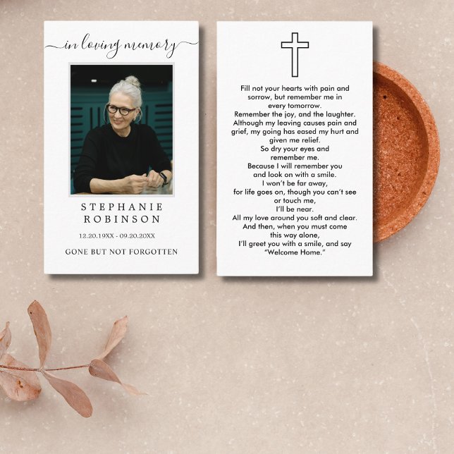 Simple Minimalistic Photo Funeral Prayer Card (Creator Uploaded)