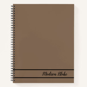 Simple Minimalistic Plain Pastel Brown Notebook