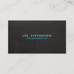 Simple Minimalistic Solid Black Linen Look No. 2 Business Card