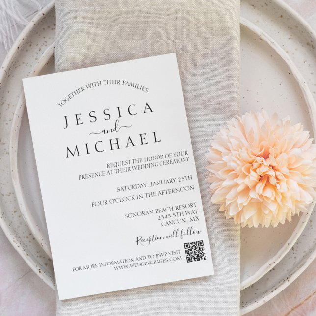 Simple Minimalistic Wedding Minimal QR Code Invitation (Creator Uploaded)